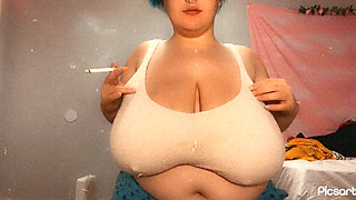 Smoking and Titty Flash Before Bed
