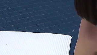 No Bra and Thong Panties Girl's Room, Indoor Camera in Japanese Girl's Apartment Showing Girl Doing Sexy Exercises in Mini Dress