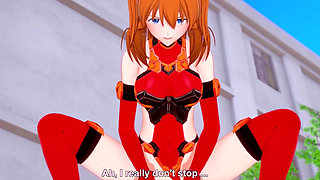 Asuka cowgirl : Neon Genesis Evangelion hentai parody