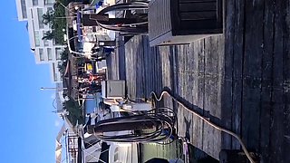 Crazy Ursinho sucking me in front of the Mexican