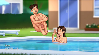Summertime Saga - gameplay -roleplay - jenny swimming pool fucking scenes