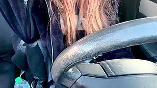 Solo Car Ride with Artemisia Love Driving Around and Showing Her Big Horny Boobs Long Hair Fetish