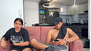 While my husband's cuckold makes lunch Latina slut gets fucked by stranger until he cums in her pussy