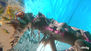 Underwater Swimming Pool Threesome