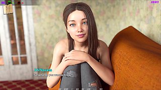 Hot brunette with big boobs in a steamy adult visual novel