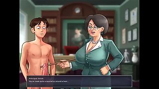 Summertime Saga: My College Principal Caught Me Jerking Off in Class