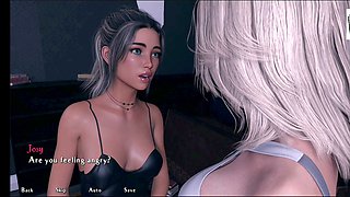 Ecchi blonde with huge tits in a naughty animated adventure