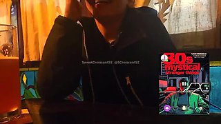 French Wife Has Risky Orgasm at Bar While Waiter Watches - Remote Vibrator Tease