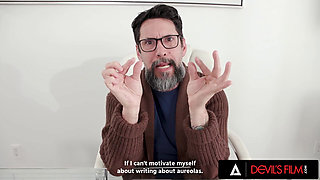 DEVILS FILM - Lollypop Gcup Bounces Massive Tits To Cure Boss Writers Block With Titty Fuck