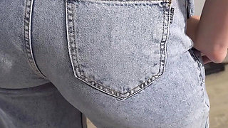 MILF Secretary in High Weist Jeans Teases Her Nice Butt