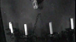 Handsome guy punished hard by two crazy bitches in dark place