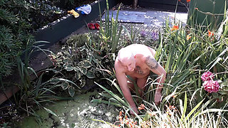 The life of a naked handyman, called next door to clean out the pond