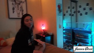 Brunette with Big Ass Takes Fetish Cumshot in Homemade