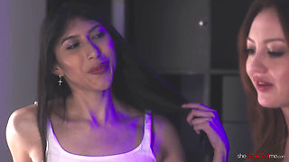 Lesbian Party Threesome 01