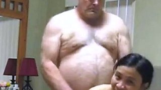 Amateur Thai in Stockings Blows and Rides a White Bull