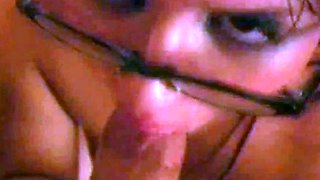 Nerdy Girl in Glasses Goes Deep