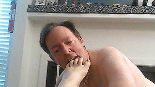 Big Beauty Nurse Vicki Is Naked on Couch with Dirty Feet! She Gets a Special Treatment