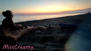 Dick Flash French Teacher MILF Risky Beach Blowjob Maspalomas Nude Beach Cumshot People