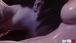 D.va Washroom Gangbang - Shared with Two Guys Overwatch 3D Animation