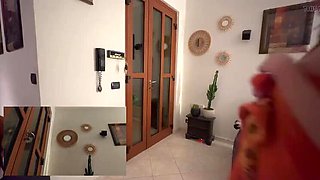 Nude Girl Flashes Pizza Delivery Guy - Towel Slip Accident