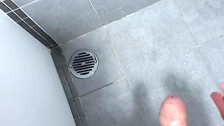 Sensual Red Nails Soapy Shower Handjob