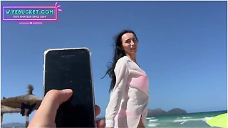 Secret Pleasure With Lovense Lush 4 In Public Places (in A Restaurant, On The Beach, In A Parking Lo