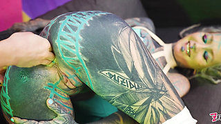 Two Hot Girls in Latex and High Heels Using Big Metal Toy Together, Atp, Anal Gapes, Lesbian