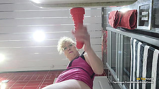 Anal Dildo and Pissing in the Bathroom with Sexy MILF Lisa Essex