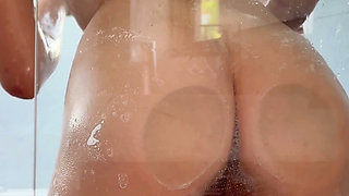 Wet Russian Slut Can't Keep Her Hands off That Dildo in the Shower