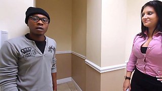 Busty Cougar Blows Black Cock