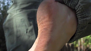 Farm Girl Shows off Her Dirty Feet