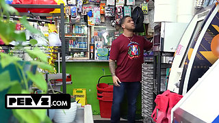 Thick Lily Lou Caught Stealing Gets Punished by Two Bodega Clerks