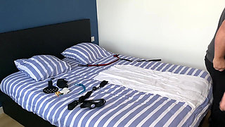 French Pegging - Bts - a Subscriber Who Came to Be Humiliated and Fucked with Deep Strapon