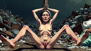 Dirty Woman Covered in Trash in Bondage - Extremely Horny & Desperate