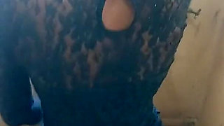 Black Slut Doggystyle and Blowjob White Man in Black Sexy Dress