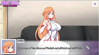 Waifu Hub [hentai Parody Game Pornplay ] Ep.1 Asuna Porn Couch Casting