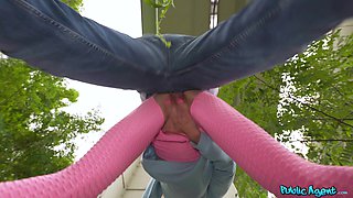 Hot kinky MILF outdoor POV sex