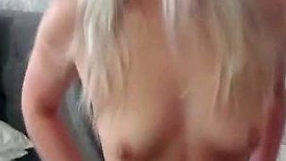 Blonde tight pussy babe solo toy fun in glamour masturbation