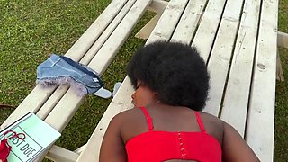 Busty ebony Lexi Luv's cunt looks cute on a white dick