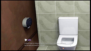 Croft Adventures Hentai Game Parody Ep.5 Lara Find a BBC Gloryhole in the Library Restroom!