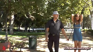 Dressed in a sheer attire and nailed