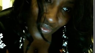 Black BBW Squirter Pleasures Herself on Webcam
