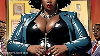 Elite Cuckold Club: Mistress Ebony BBW Fulfilling the Dreams of Old Rich Cuckolds. Cartoon Visual Novel