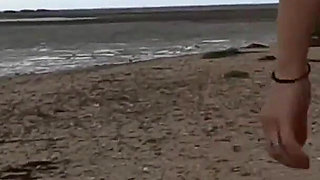 Stripping Naked and Walking on Public Beach