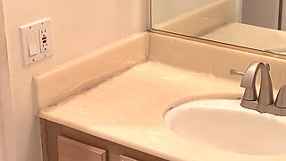 Busty blonde fucks her roommate very hard