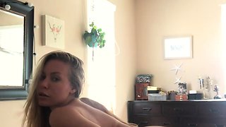 Hot blonde glamour babe solo plays to pleasure her hot body