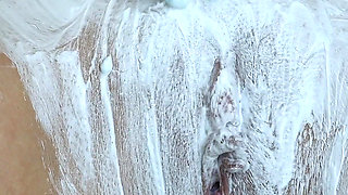 Shaving a Very Hairy Pussy with a Trimmer and a Razor! Close-up Pussy!