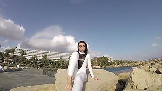 Elegnant Contortionist in White Spandex