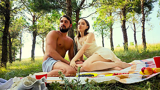 I Don't Care if Someone Hears! Polly Yangs Sucks Him off and Gets Fucked in a Wood