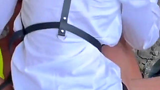 Three Workers Persuade a Fragile Inspector to Fuck